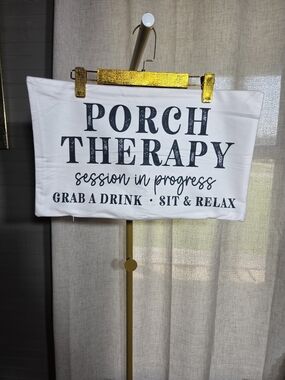 White "Porch Therapy" Decorative Home Towel